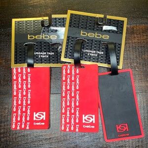 3 Bebe Red Black Silicone Luggage Travel Tags‎